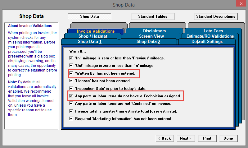 Invoice Validations