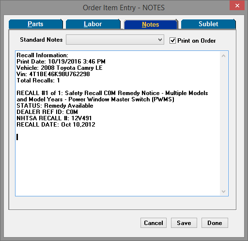 pasted recall